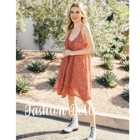 S-L Love Stitch Sunset Rosewood Swing Dress New - Picture 6 of 6